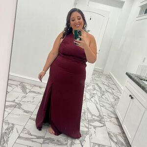 Birdy Grey One Shoulder Dress in Cabernet (Matte.) The Kira Dress.